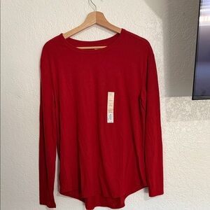 Women's Red Long Sleeve Top